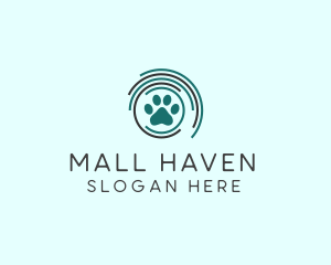 Pet Paw Green Circles logo design