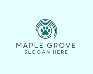 Pet Paw Green Circles logo design