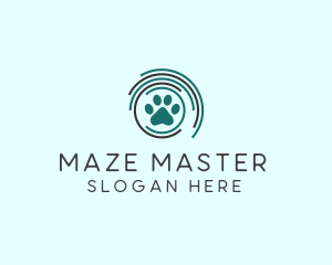 Pet Paw Green Circles logo design