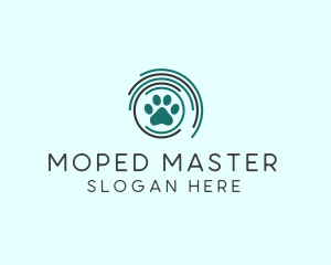 Pet Paw Green Circles logo design