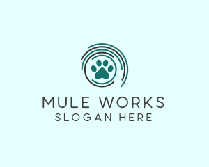 Pet Paw Green Circles logo design