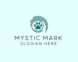 Pet Paw Green Circles logo design