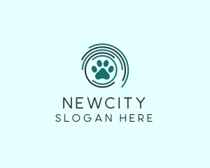 Pet Paw Green Circles logo design