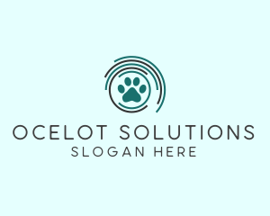 Pet Paw Green Circles logo design