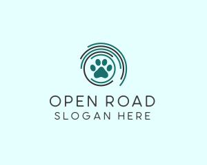 Pet Paw Green Circles logo design