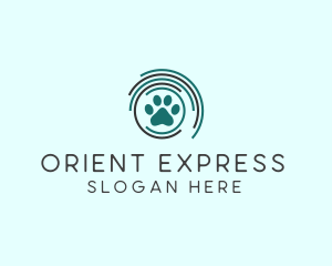 Pet Paw Green Circles logo design