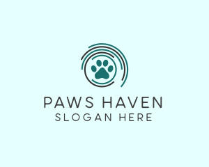 Pet Paw Green Circles logo design