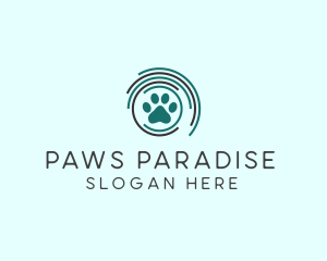 Pet Paw Green Circles logo design