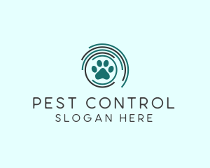 Pet Paw Green Circles logo design