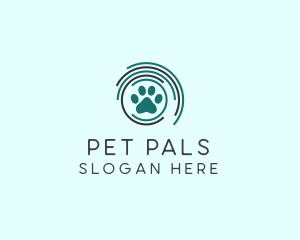 Pet Paw Green Circles logo design