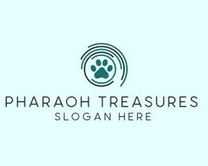 Pet Paw Green Circles logo design