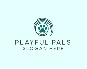 Pet Paw Green Circles logo design