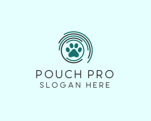 Pet Paw Green Circles logo design