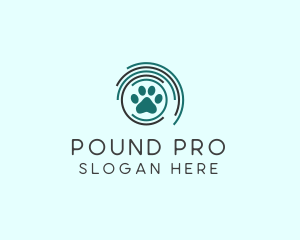 Pet Paw Green Circles logo design