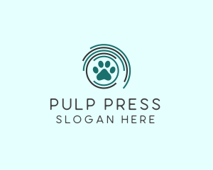 Pet Paw Green Circles logo design