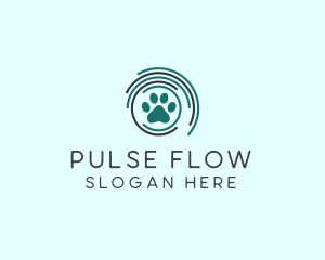 Pet Paw Green Circles logo design