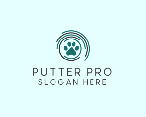 Pet Paw Green Circles logo design