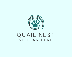 Pet Paw Green Circles logo design