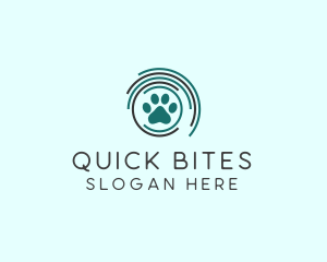 Pet Paw Green Circles logo design