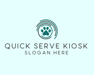 Pet Paw Green Circles logo design