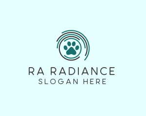 Pet Paw Green Circles logo design