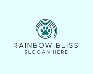 Pet Paw Green Circles logo design