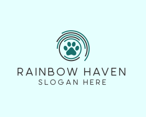 Pet Paw Green Circles logo design