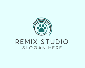 Pet Paw Green Circles logo design