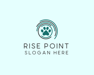 Pet Paw Green Circles logo design