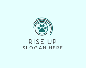 Pet Paw Green Circles logo design