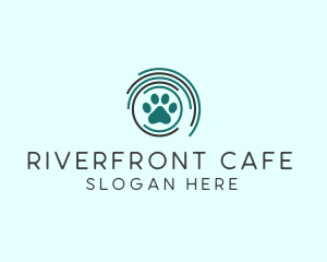 Pet Paw Green Circles logo design