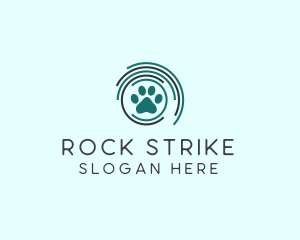 Pet Paw Green Circles logo design