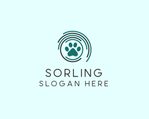 Pet Paw Green Circles logo design