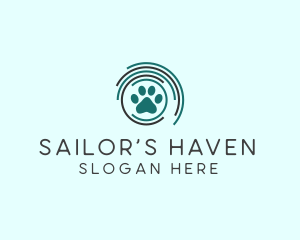 Pet Paw Green Circles logo design