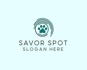 Pet Paw Green Circles logo design