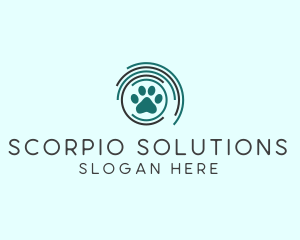 Pet Paw Green Circles logo design