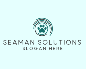 Pet Paw Green Circles logo design