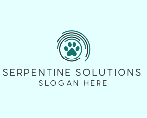 Pet Paw Green Circles logo design