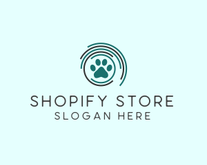 Pet Paw Green Circles logo design