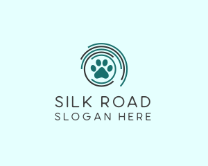 Pet Paw Green Circles logo design