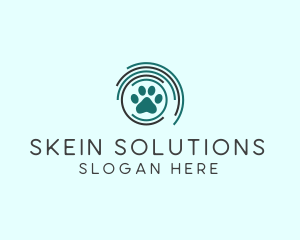 Pet Paw Green Circles logo design