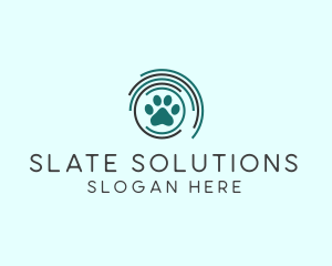 Pet Paw Green Circles logo design