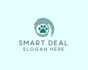 Pet Paw Green Circles logo design