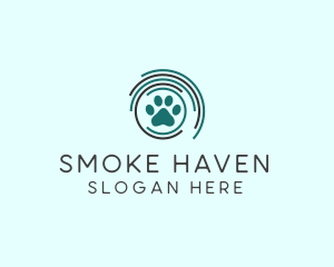 Pet Paw Green Circles logo design