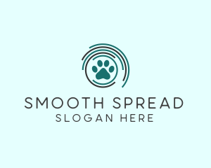 Pet Paw Green Circles logo design