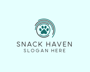 Pet Paw Green Circles logo design