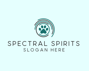 Pet Paw Green Circles logo design