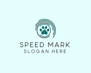 Pet Paw Green Circles logo design