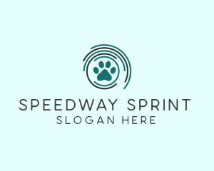 Pet Paw Green Circles logo design