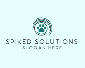 Pet Paw Green Circles logo design